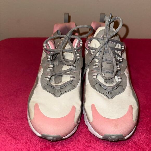 Nike Air Max 270 React (GS) White/Pink & Grey - Picture 4 of 9